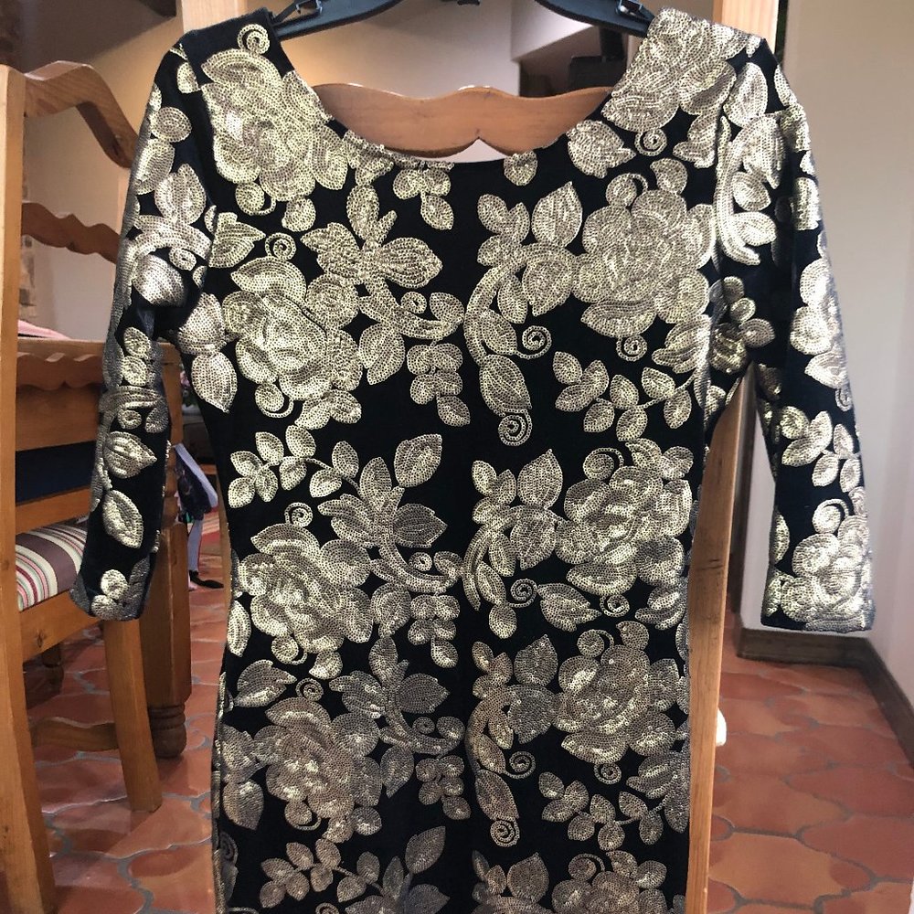 Lovely Day Gold Sequin Dress